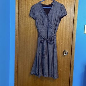 Le Chateau flirty brown linen dress